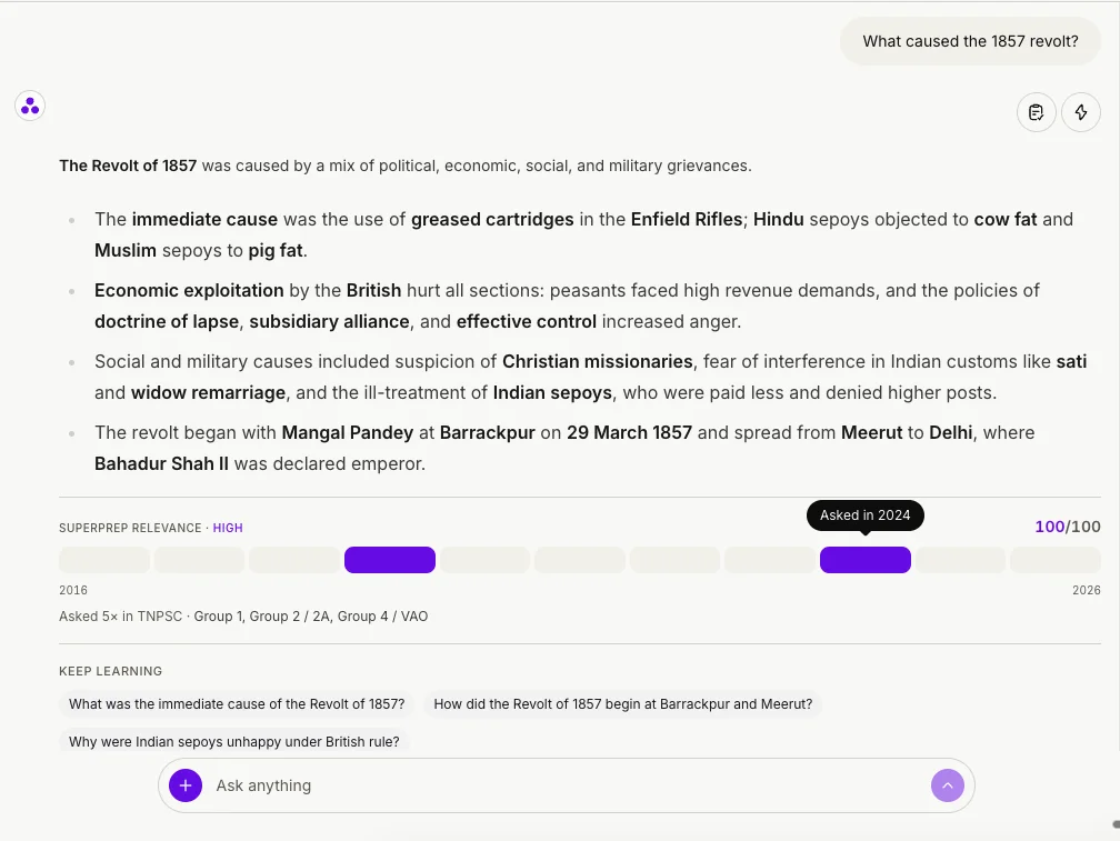 Ask any TNPSC doubt in superprep